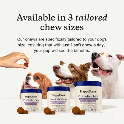 Happy Paws. Probiotics for Dogs – Soft Chews for Gut Health