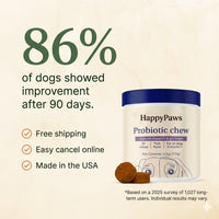 Happy Paws Probiotics for Dogs – Soft Chews for Gut Health