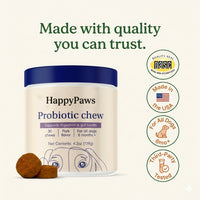Happy Paws Probiotics for Dogs – Soft Chews for Gut Health